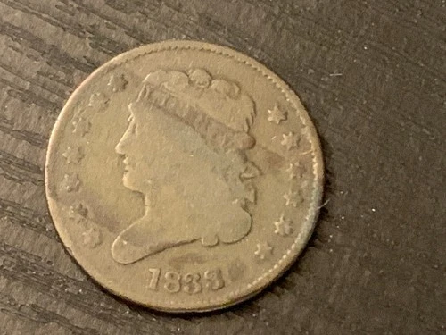 Photo of a 1833-P Half Cent from an eBay listing that sold on Jul 21, 2026