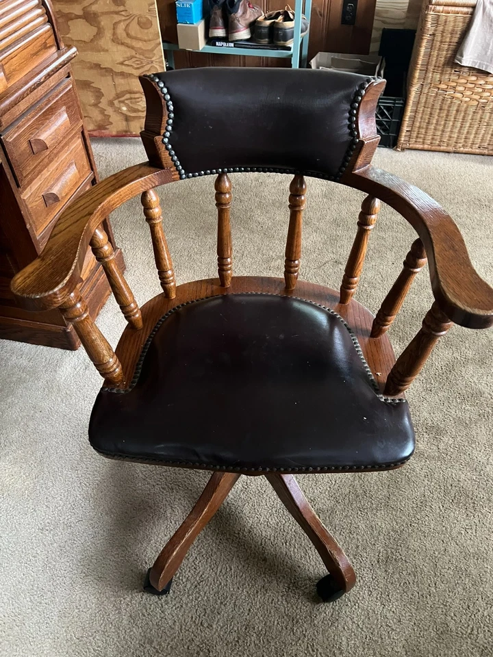 SILLA DE ESCRITORIO AJUSTABLE GIRATORIA ROBLE Foto 4 de 4