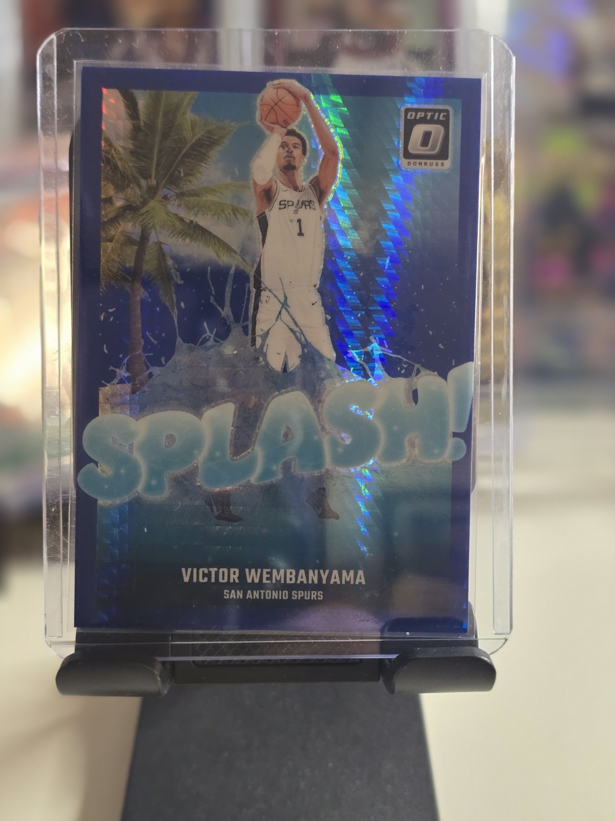 2024-25 Panini Donruss Optic Splash! Victor Wembanyama #4 Blue Hyper Prizm /175