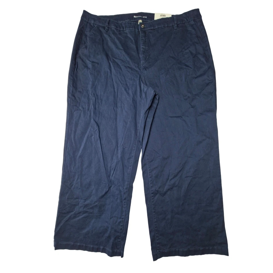 Style & Co 裤子女式加 22W 蓝色高腰阔腿休闲裤全新带标签 — 第 2/4 张图片