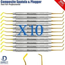 Dental Composite Filling Instruments Spatula  Plugger Titanium Gold Tips