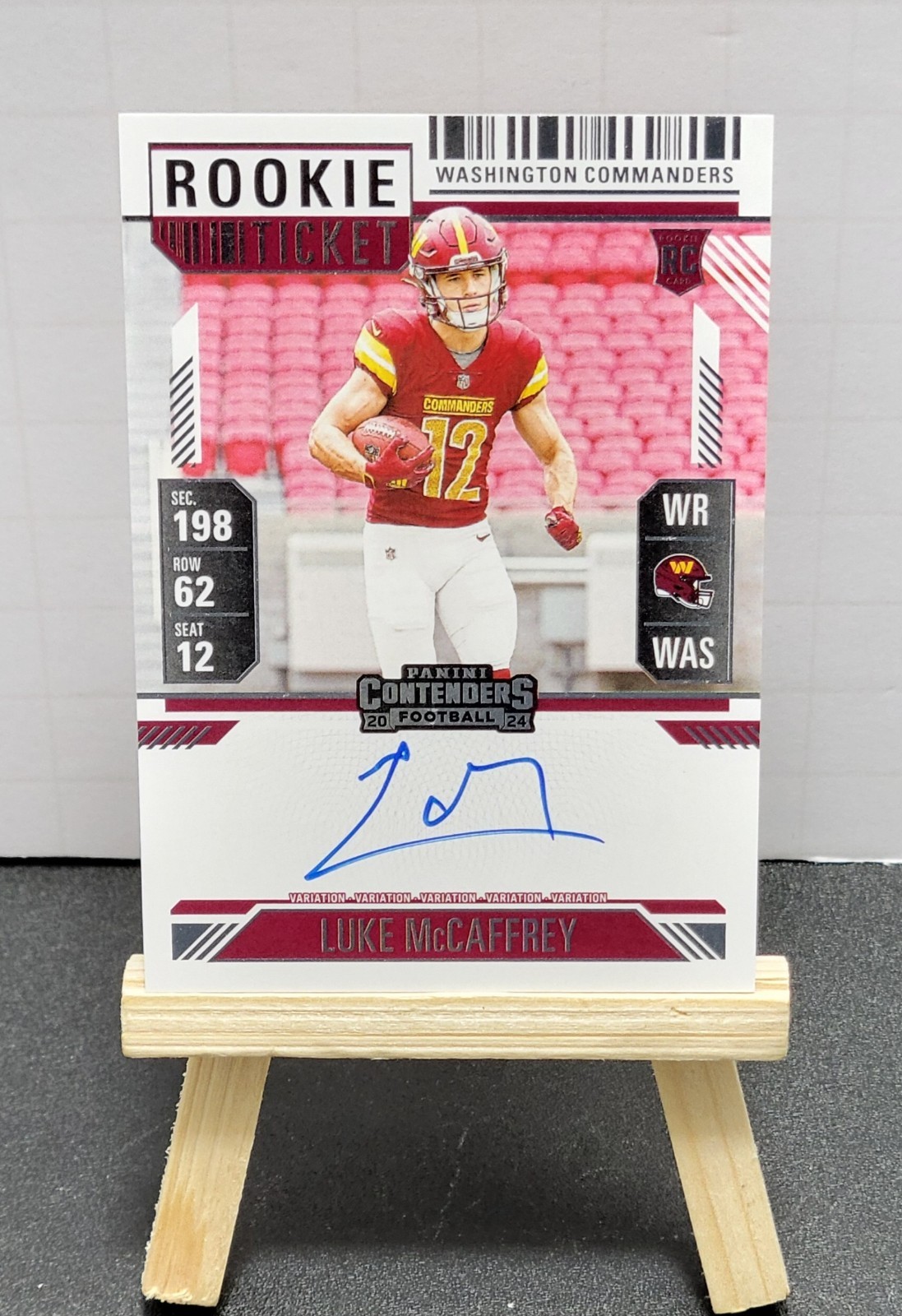 2024 Contenders Luke McCaffrey RC Rookie Ticket RPS Variation Autograph #121