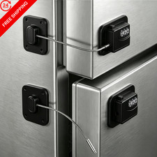 Refrigerator Lock,Fridge Locks for Kids,Freezer Lock 2 Pack, Black 2-Pack