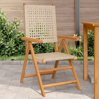 GartenstüHle 2Er Set Outdoor Beige Massivholz Akazie Poly Rattan
