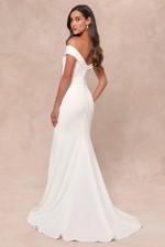 Lulu's Arienne Off-Shoulder Wedding Dress XS