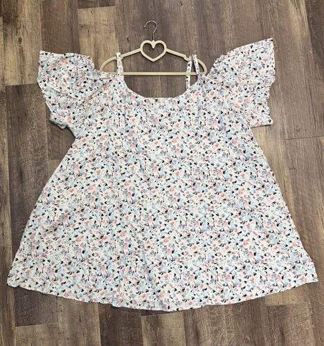 New Torrid 6 Womens 6X Abstract Cold Shoulder Skater Straps Mini Trapeze Dress