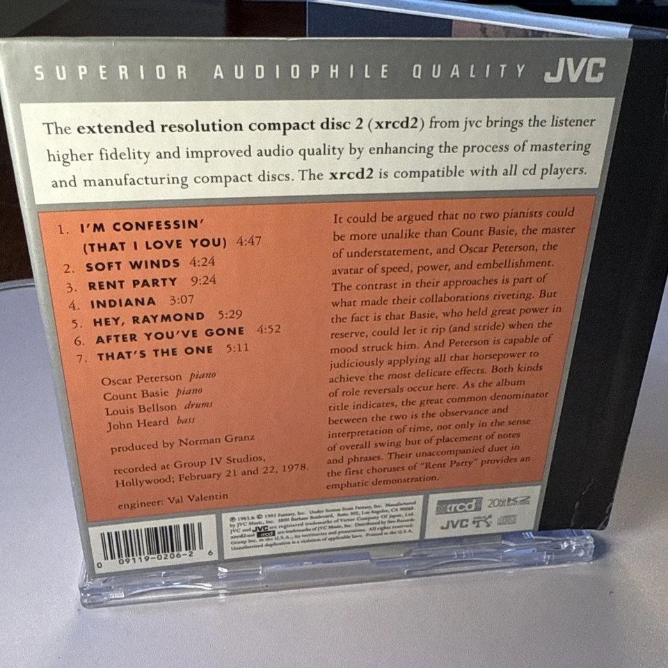 JVC XRCD2: Count Basie Meets Oscar Peterson •The Timekeepers ‘78 7trx OOP NM~ Foto 3 de 4
