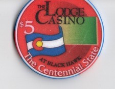 Lodge Casino Black Hawk State Series Colorado Centennial State 5 Casino Chip