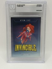 GILLIAN JACOBS SIGNED INVINCIBLE ATOM EVE KEEPSAKE TRADING CARD BECKETT COA AUTO