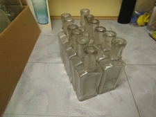 12 Identical 1890's Extract Style Bottles,  Old Stock -Never Used.