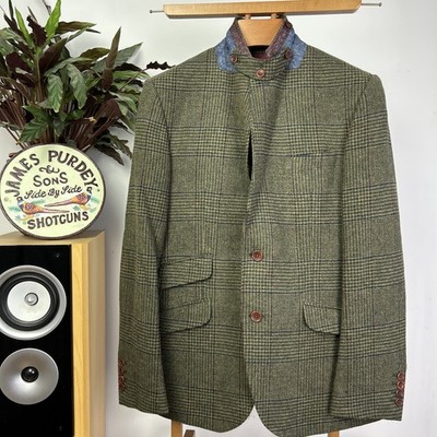 Crew Clothing 40R Glen Check Prince of Wales Tweed Hahnentritt Sport Mantel Jacke