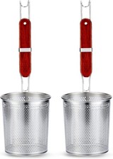 TENTA KITCHEN 2 Pieces Micro-Perforated Stainless Steel Pasta Strainer with