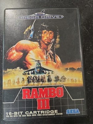 RAMBO III 3 Mega Drive Sega Complete In Case With Manual PAL Tested!