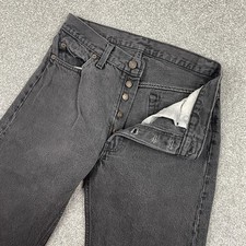 Vintage Levis 501 Jeans Mens 30x34 Fit 28x33 Black Faded Button Fly USA 1992