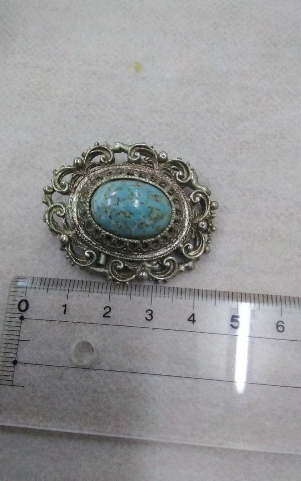 Vintage Antique Art Glass Brooch Pin, European Style, 19.2g | eBay