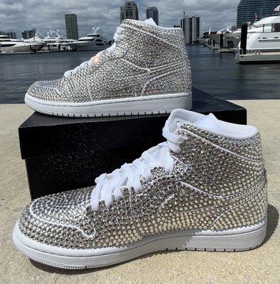 Nike Air Force 1 Custom Swarovski Crystals | Women s Size 8 | Hand Crafted Bling
