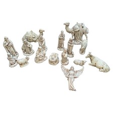 Holland Mold Nativity Set Scene 16 Pieces Large Cream Beige Jesus Mary Christmas