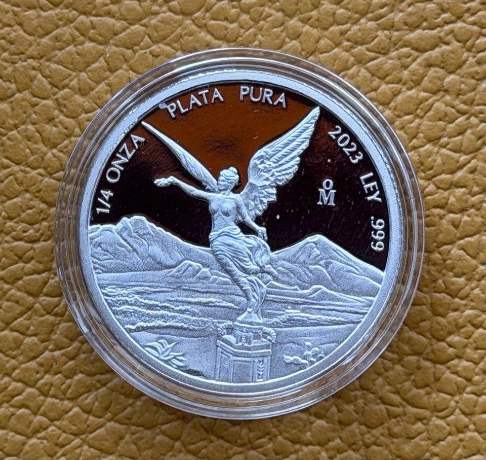 Moneda Plata 999 1/4 Oz México 2023 Proof. FDC En Cápsula Original. SOLO 9000 - Imagen 1 de 4