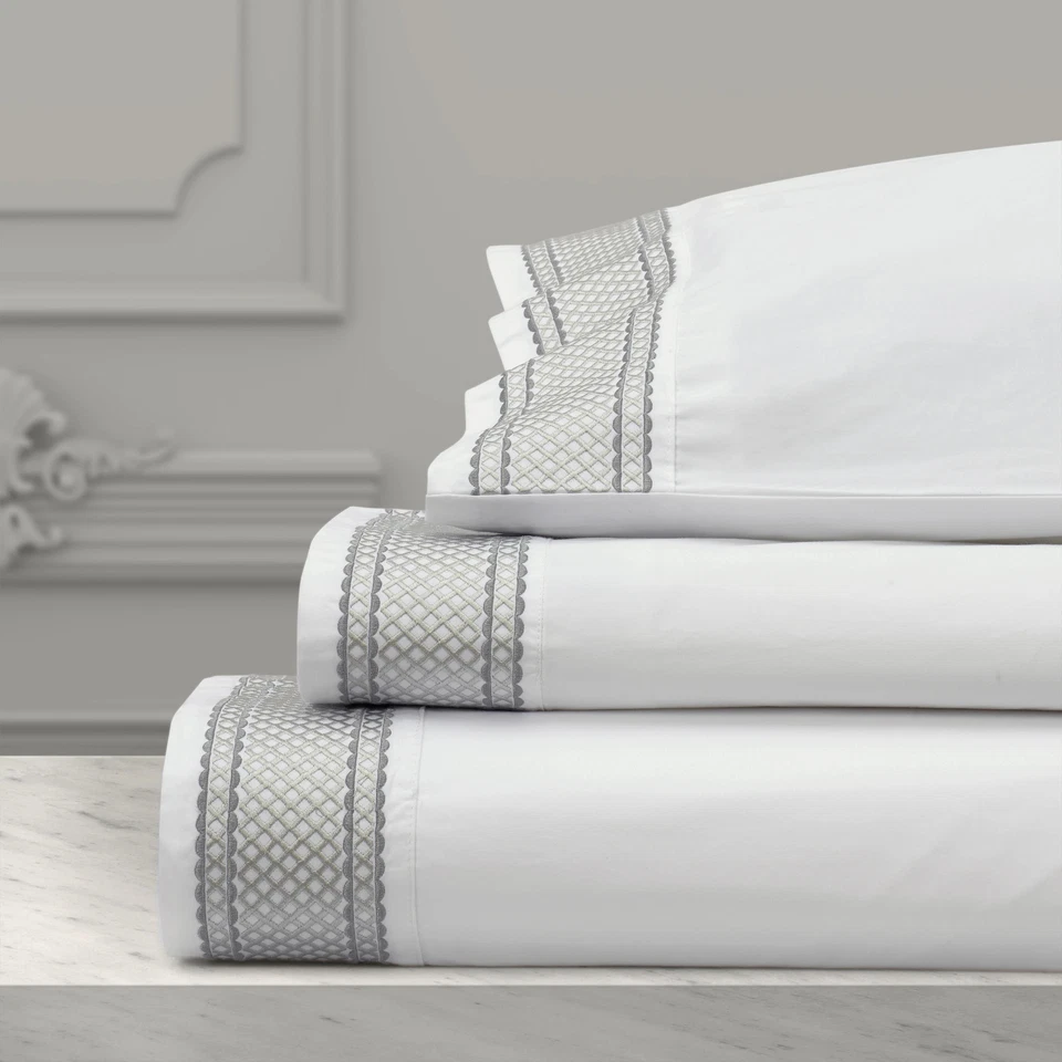 J. Juego de sábanas bordadas Queen New York Monarch Foto 4 de 4