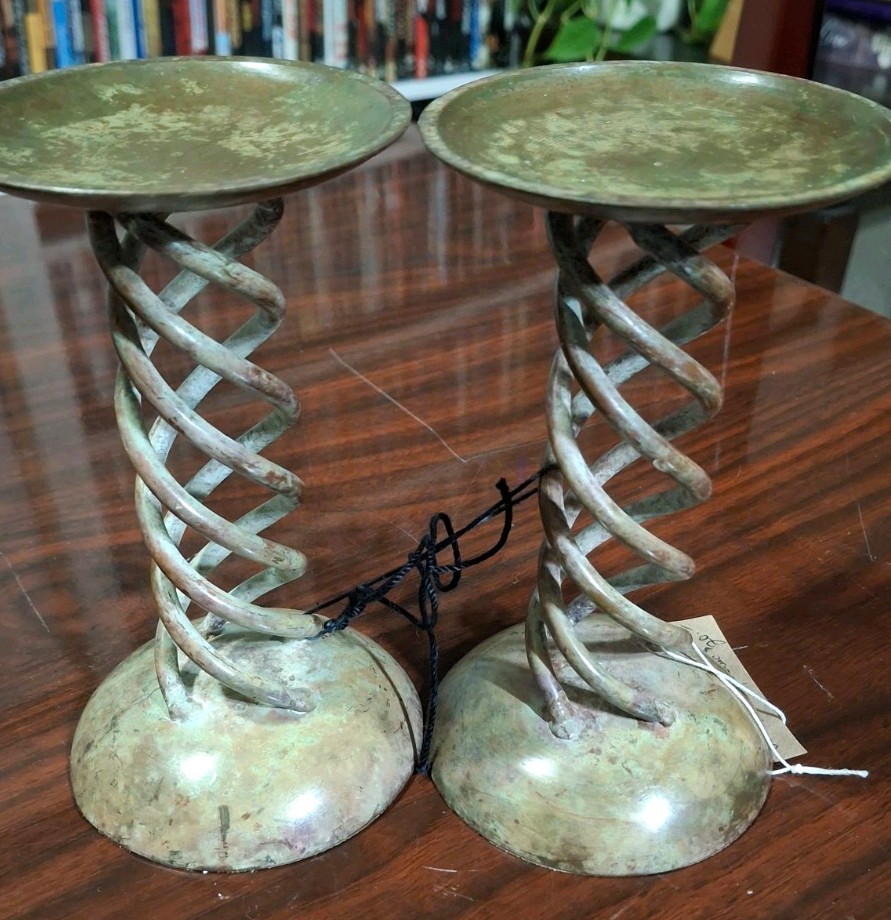 S Hosley Vintage Classic Collection Spiral Patina Set Of 2 I