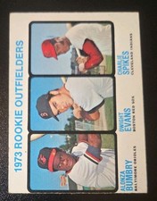 1973 Topps Number Dwight Evans, Bumbry, Spikes HI #614 (RC) EX Clean OC Dimple