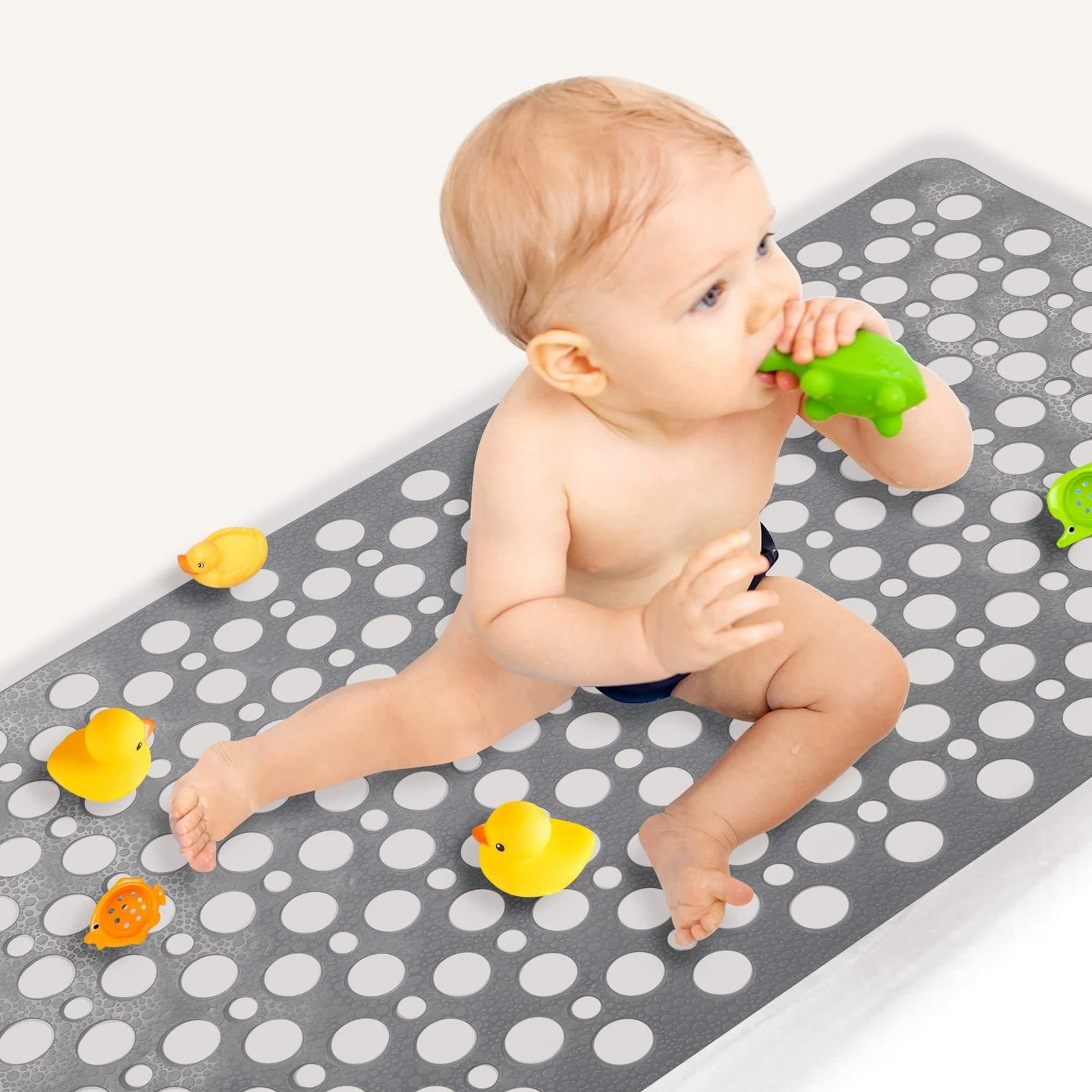 Bath Mat for Tub, 30 x 17 inch Non Slip Bathtub 30" x 17" (Rectangular), Grey
