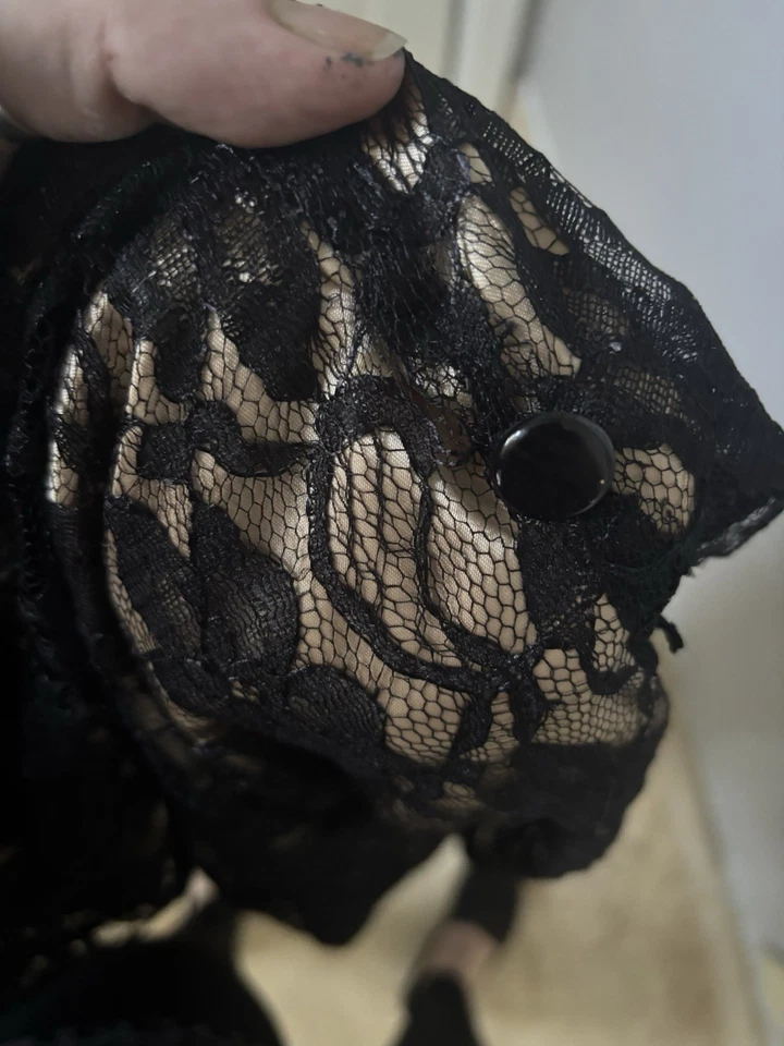 Black Lace Off the Shoulder Evening Gown - Image 3 of 4