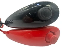 2 Nintendo Wii Nunchuck Controllers Red And Black OEM {9}