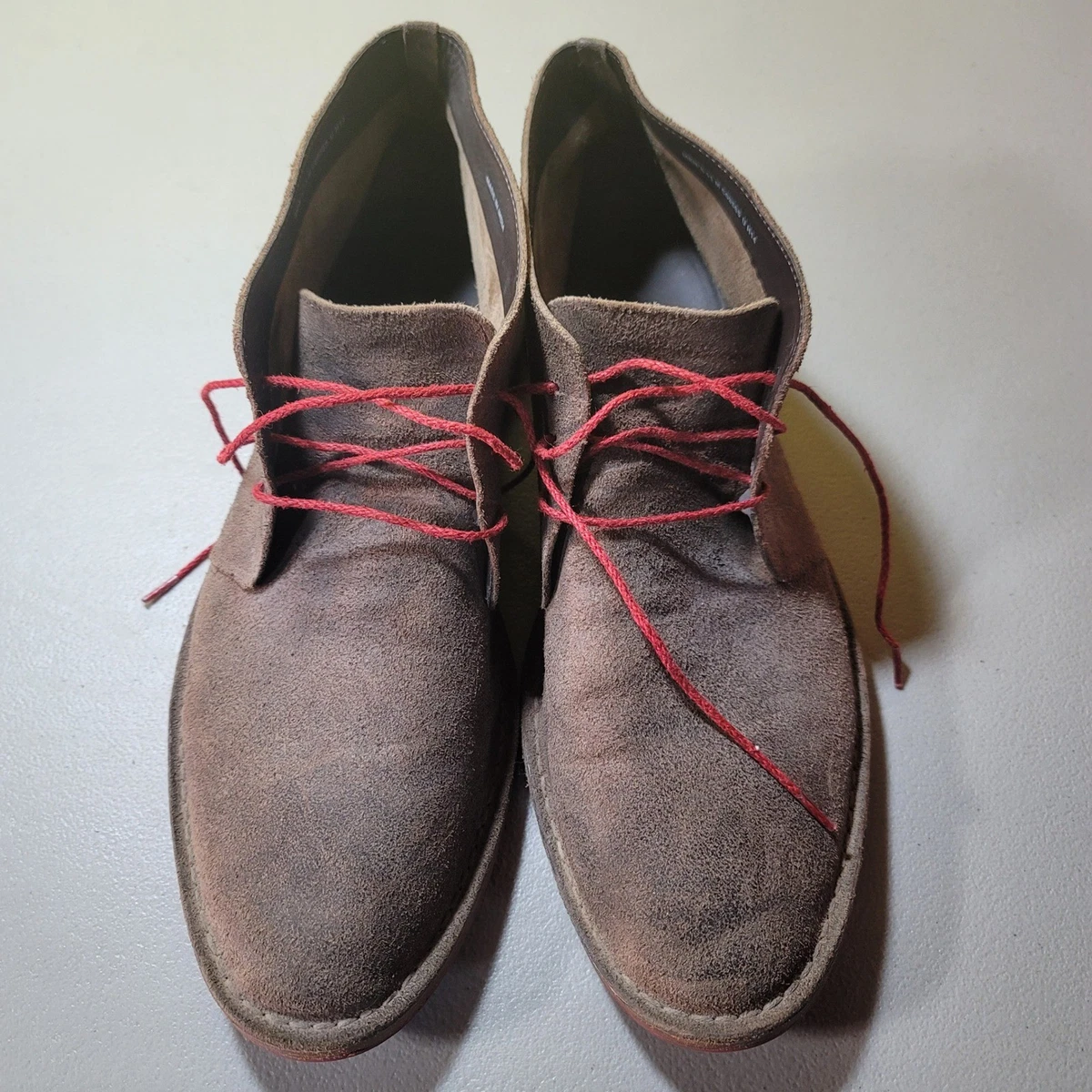 Cole Haan Patriotic Taupe Suede Chukka Boots with Red Accents Men main image 2