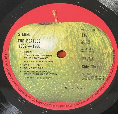 THE BEATLES : Red 2 x Double Album : apple 🍏 1962 -66 original compilation - Picture 9 of 11