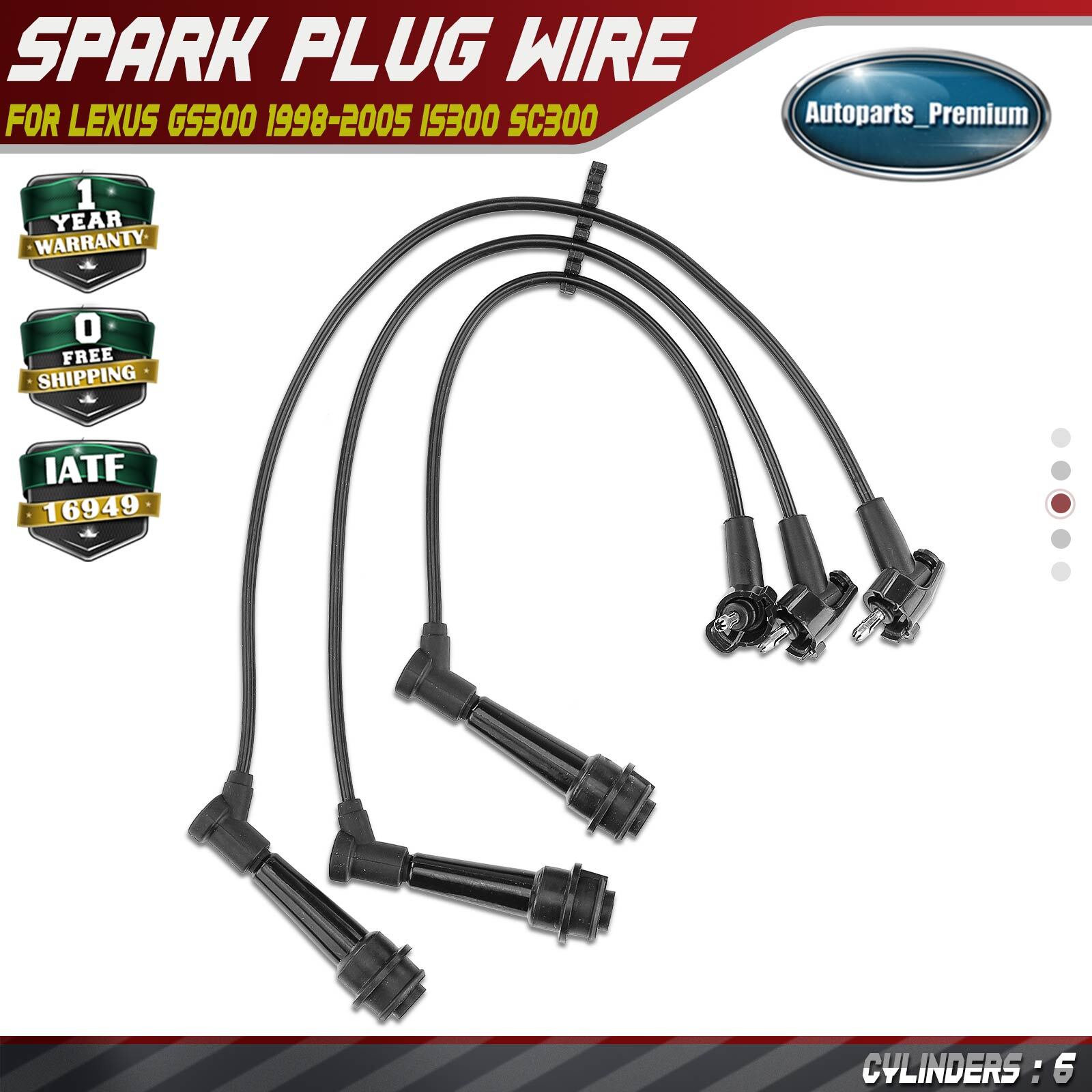 3Pcs Spark Plug Wire Set for Lexus GS300 19982005 IS300 SC300 L6 3.0L