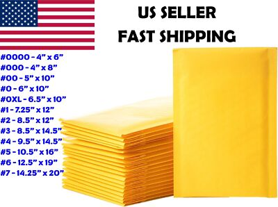 #ad Any Size 50 100 200 500 Kraft Bubble Mailers Padded Envelope Shipping Bags Seal $1060.10