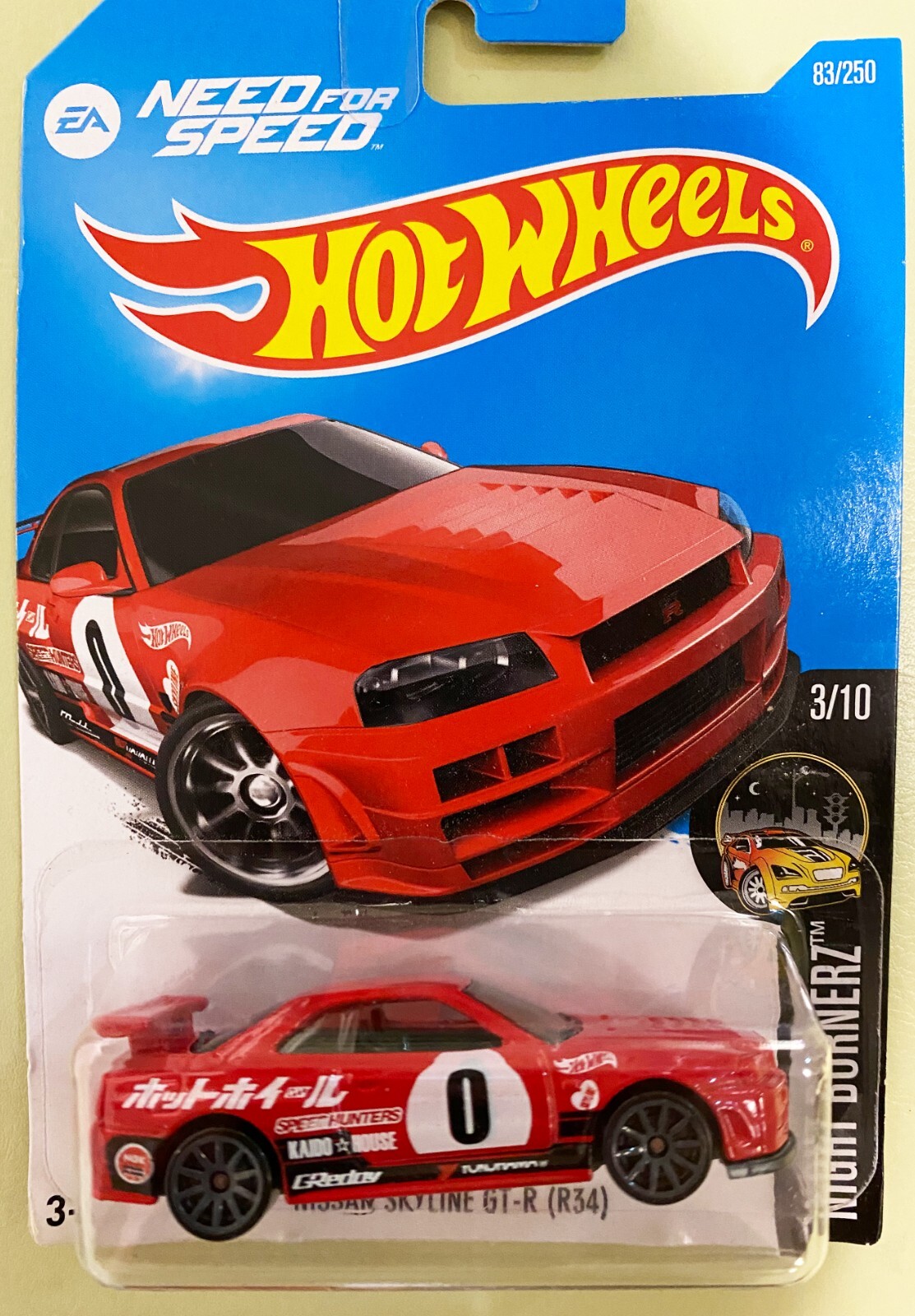 2016 Hot Wheels Need For Speed Nissan Skyline GT-R R34 Nightburnerz 83/250 #3/10