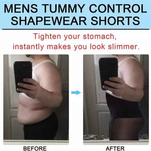US Herren High Waist Kompression Boxershorts Bauch Slim Mieder Hose Body Shaper - Bild 12 von 30