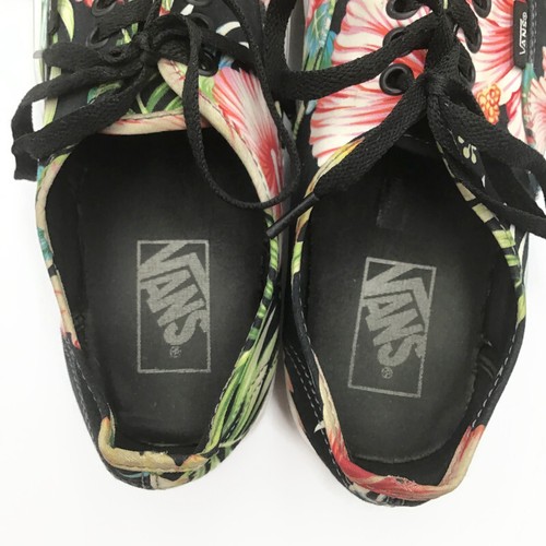 VANS Tropical Floral Shoes Size Womens 8.5 Mens 7 Black Hawaiian Luau Lace Up - Picture 7 of 9