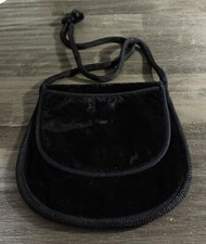 Black Velvet Cross Body Vintage Purse Bag