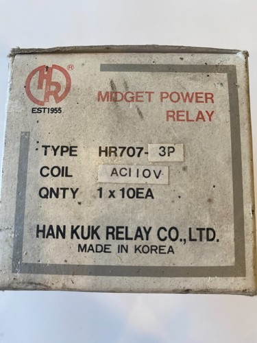 HAN KUK HR707-3P 110VAC 11 Pin Power Plug In Relay Quantity 2 (Sold as a pair) - Picture 3 of 3