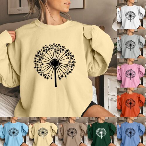 Women's Fashion Casual Long Sleeve Printed Round Neck Sweatshirt Top