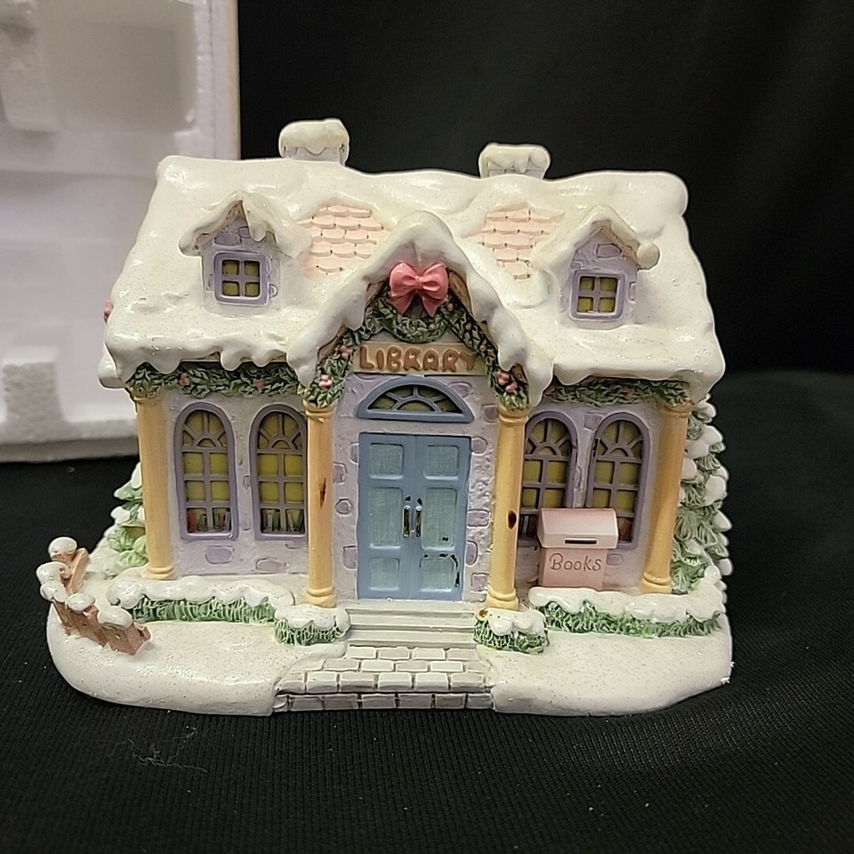 Hawthorne Precious Moments Christmas Village 7 Quiet Time Library Free