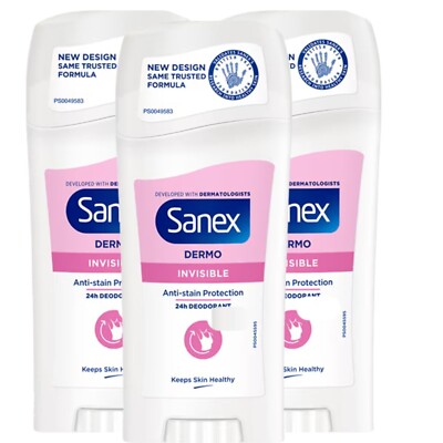 SANEX Deodorant WOMEN Dermo Invisible – 3x200 Ml, Für Normale Haut, 24h Schutz Ohne Alkohol