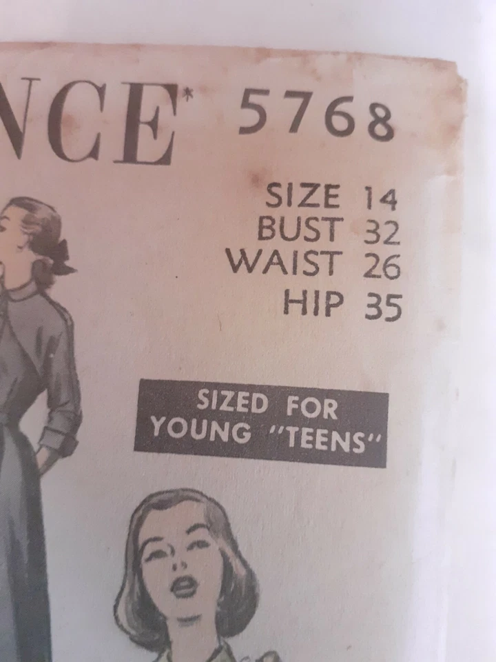 Dress Bolero Jacket Advance Sewing Pattern 5768 VTG 40s 14 Teen Age Fashion Cut - Image 3 of 4