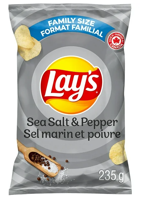 Lay's Sea Salt & Pepper Flavored Potato Chips, 235g
