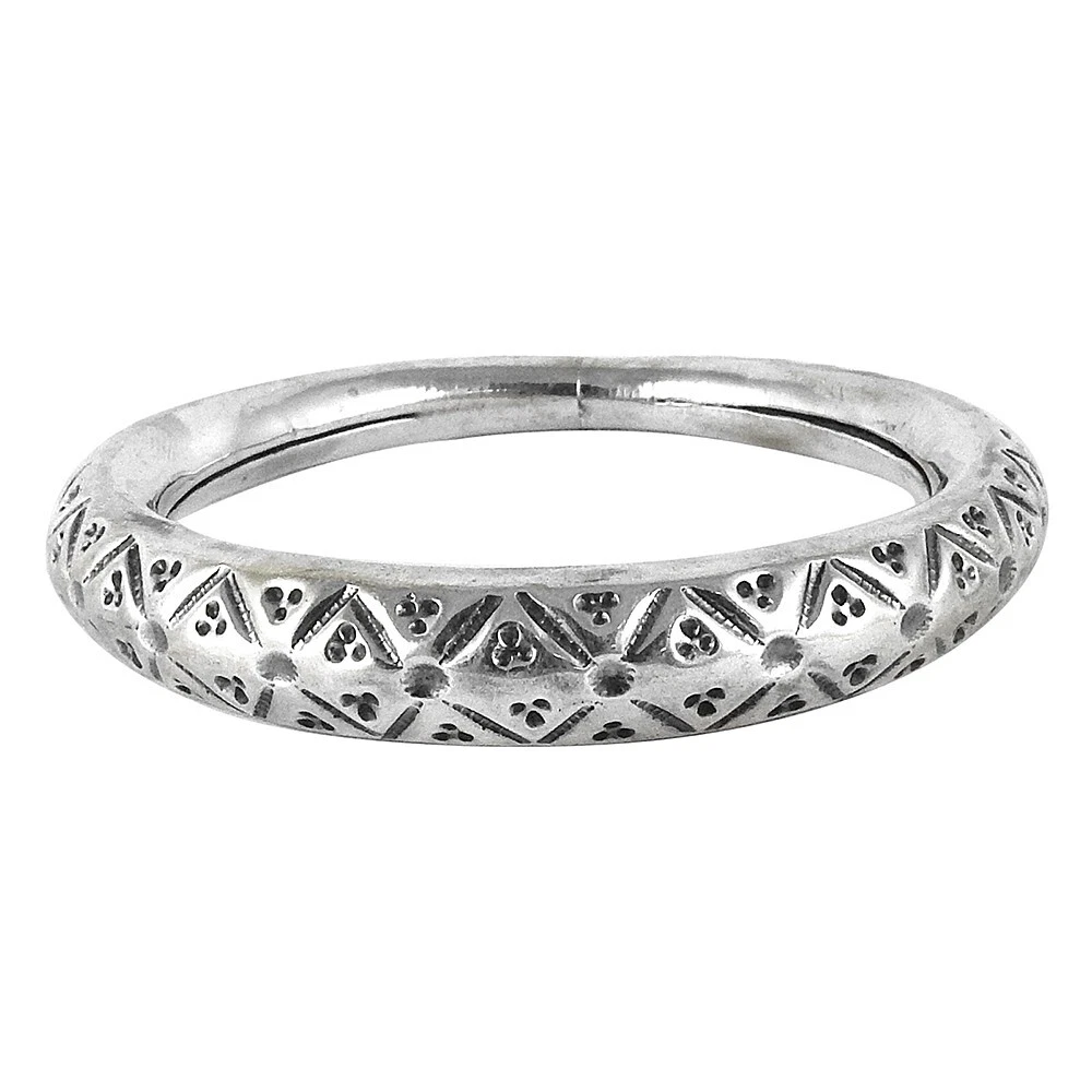 VALENTINO Bracciale in argento sterling 925 massiccio inciso gioielli indiani fatti a mano per donna ragazza