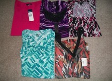 NWT / NWOT $120+ LOT OF 5 WOMEN SIZE XL TOPS ANNE KLEIN CHAPS WORTHINGTON  774