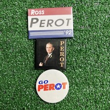 Ross Perot Independent Presidential Campaign Buttons Pins Lot Of 3