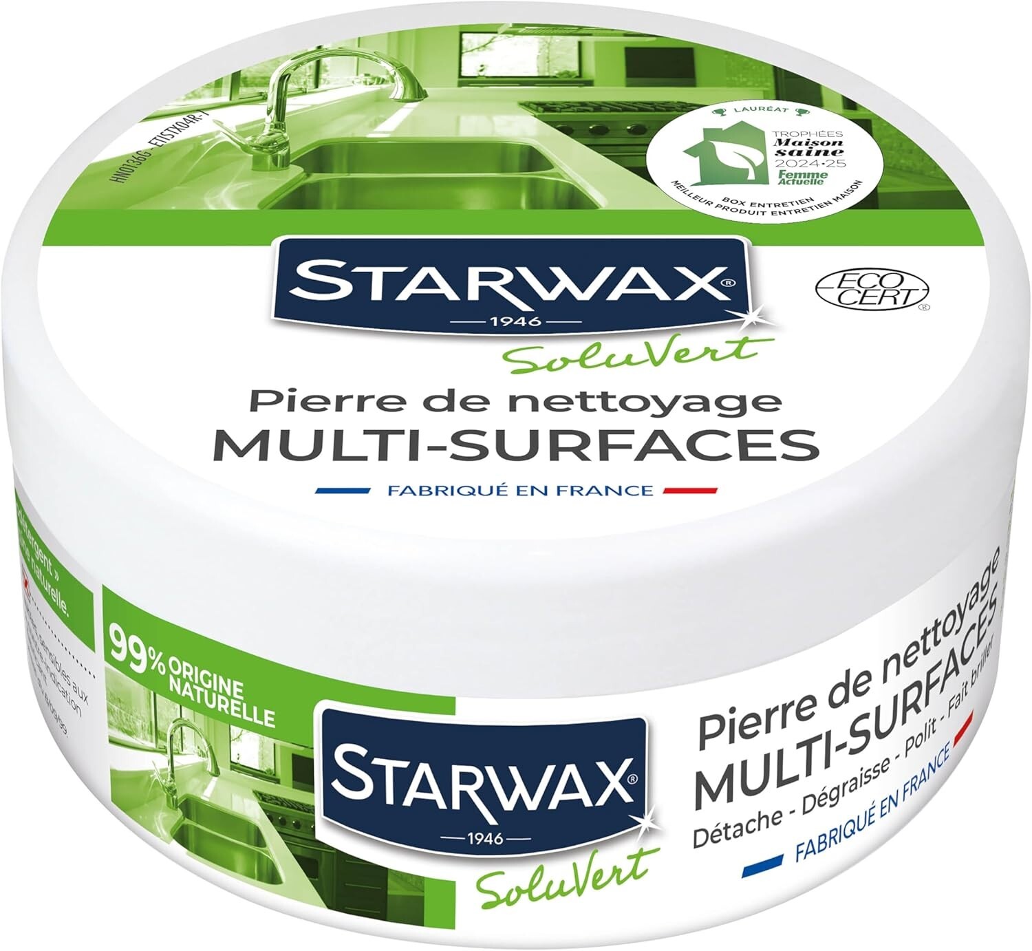 Pierre Blanche de Nettoyage SOLUVERT 375g multi-surfaces
