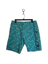 William Murray Men's Shorts Size 32 Teal Water Hazard Margarita Print Golf Swim