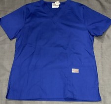 ScrubZone Women  s Scrub V-Neck Top XSmall Royal Blue Workwear Brand New