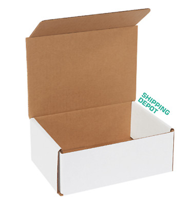 25 PACK OF 8 x 6 x 3'' White Corrugated Mailers | B Flute Lightweight White Boxes