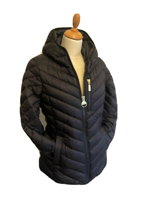 Barbour International Quilted Hooded Jacket, Black, UK 10 UK